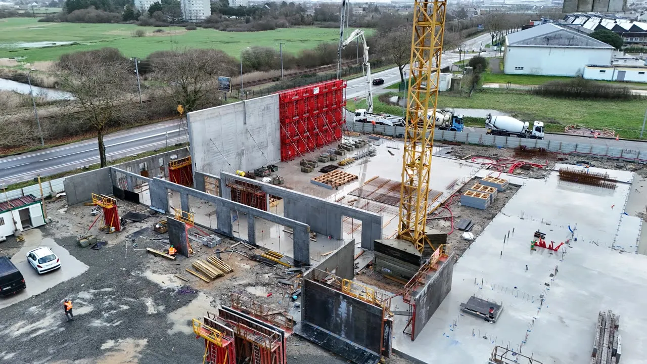 Vue aérienne du site